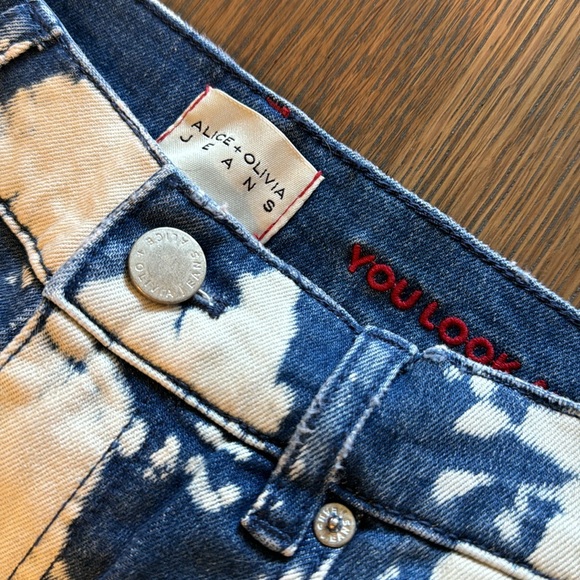 ALICE + OLIVIA Amazing Bleached Marble Jeans - Picture 6 of 7